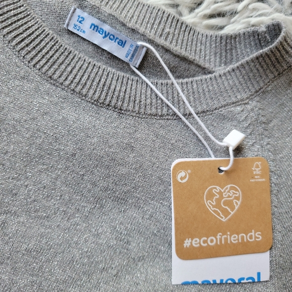 Mayoral Metallic Sweater Size 12 Nwt - Picture 5 of 7